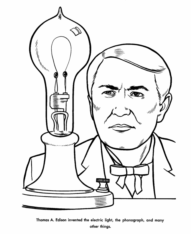  Thomas Edison Coloring Page
