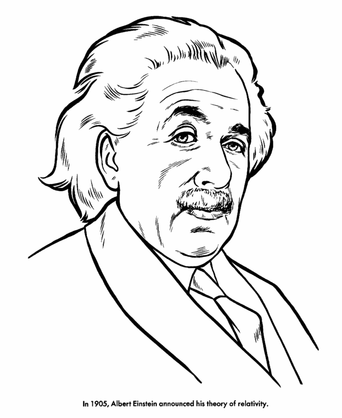  Albert Einstein Coloring Page