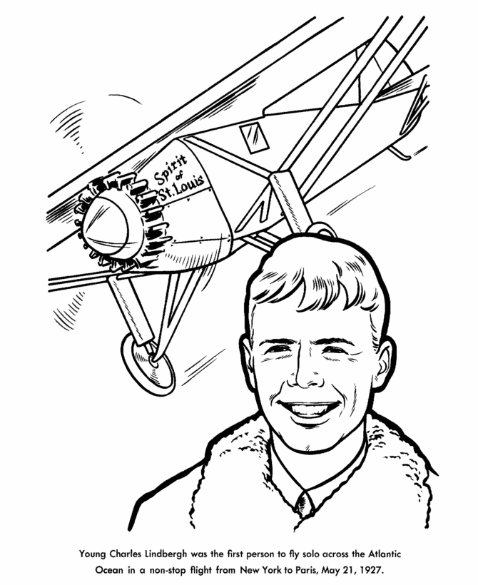  Charles Lindbergh Coloring Page