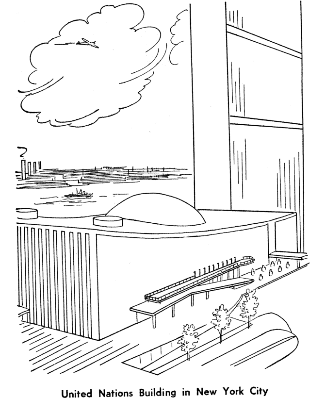  United Nations Building Coloring Page