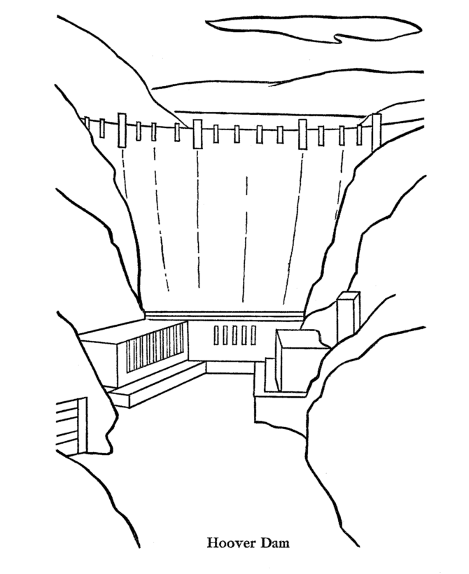 Hoover Dam Coloring Page