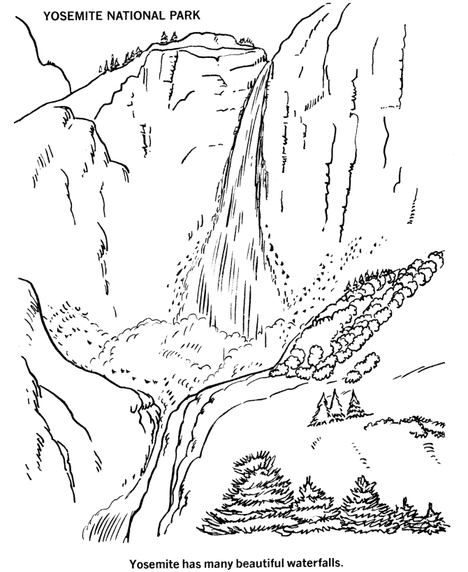 free coloring pages of waterfalls