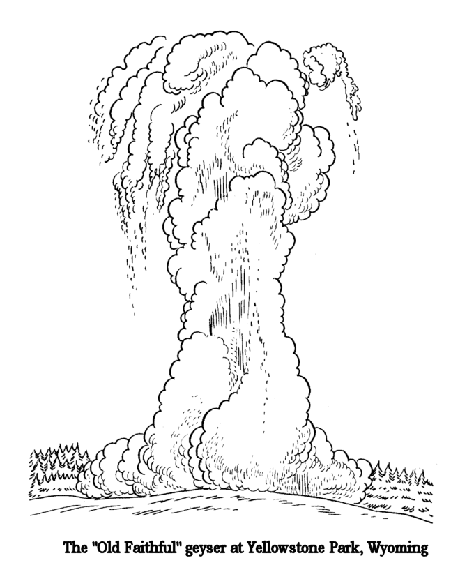  Yellowstone National Park Coloring Page