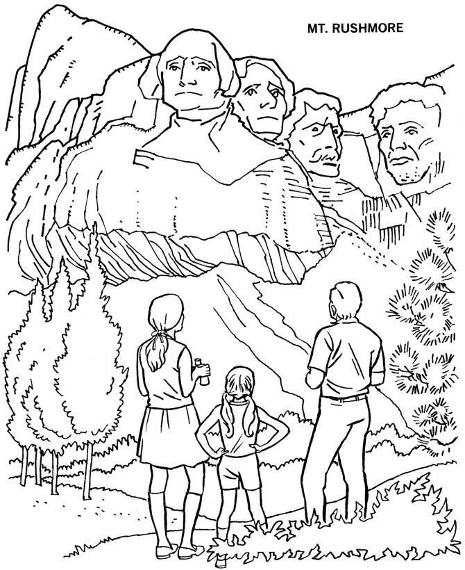  Mount Rushmore National Park Coloring Page