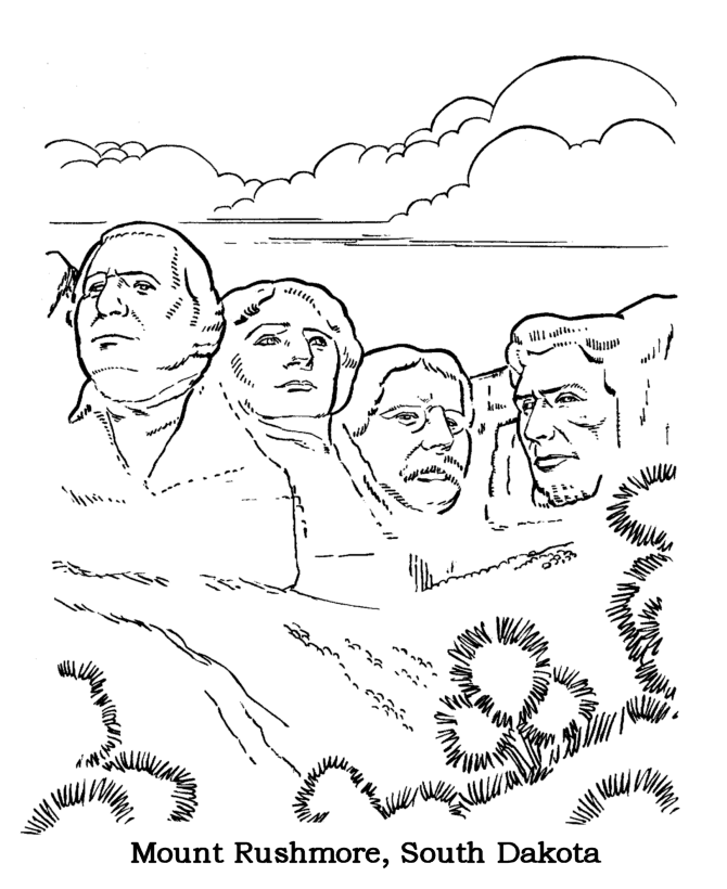  Mt. Rushmore National Park Coloring Page