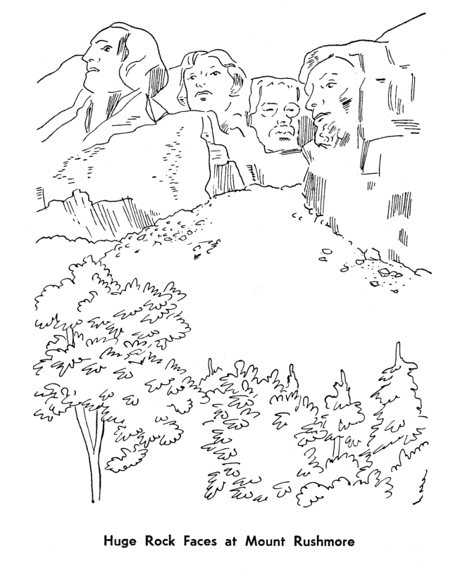  Mount Rushmore Coloring Page