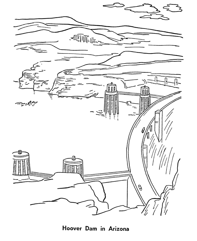  Hoover Dam and Lake Meade Coloring Page