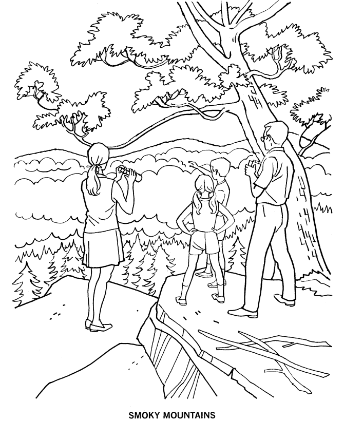  Great Smokey Mountains National Park Coloring Page