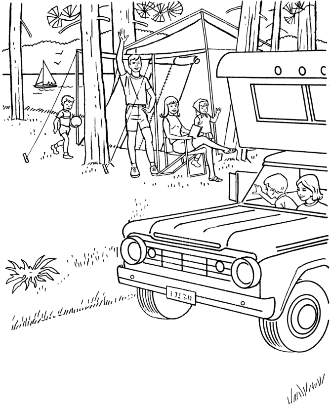  National Park Camping Coloring Page