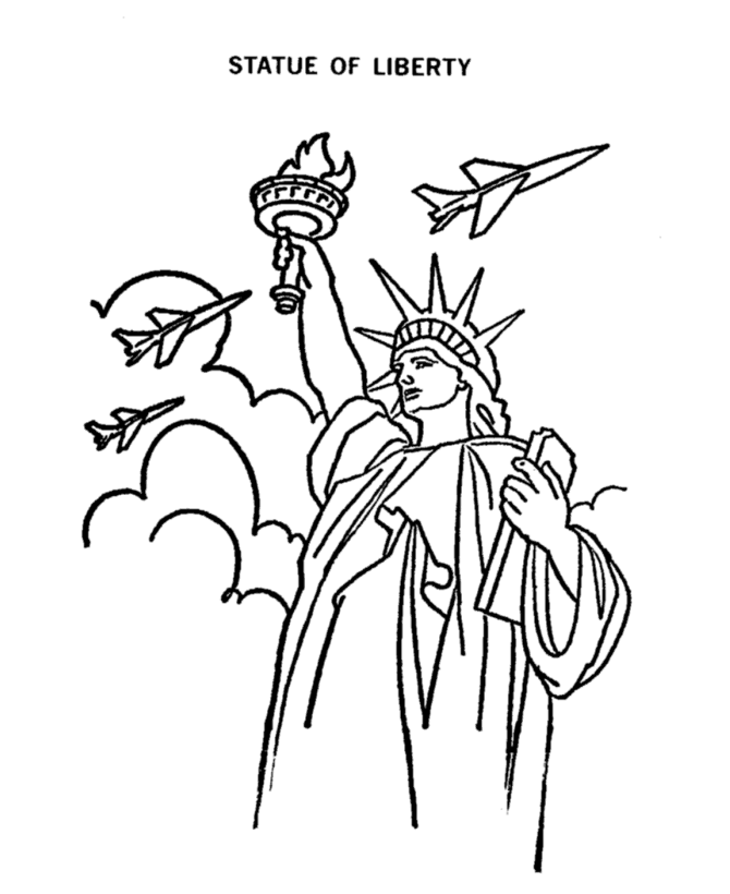  American Liberty Symbols Coloring Page