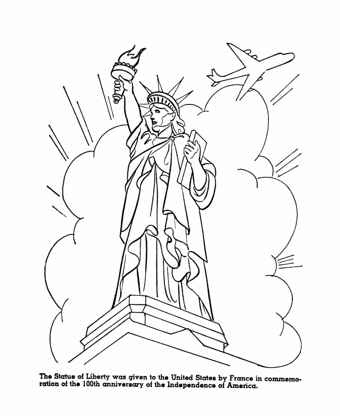  American Symbols - Statue of Liberty Coloring Page