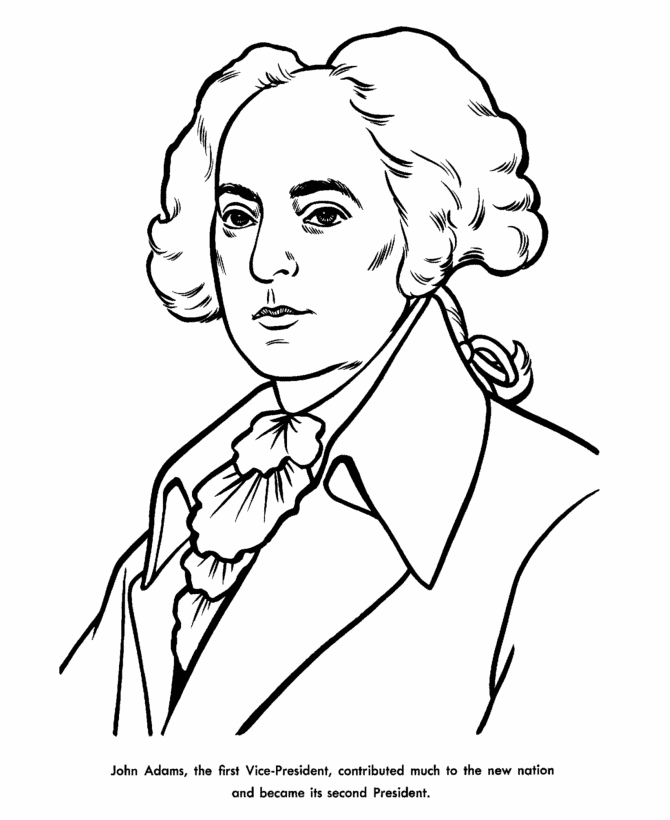 USA Printables President John Adams Second President Of The United 