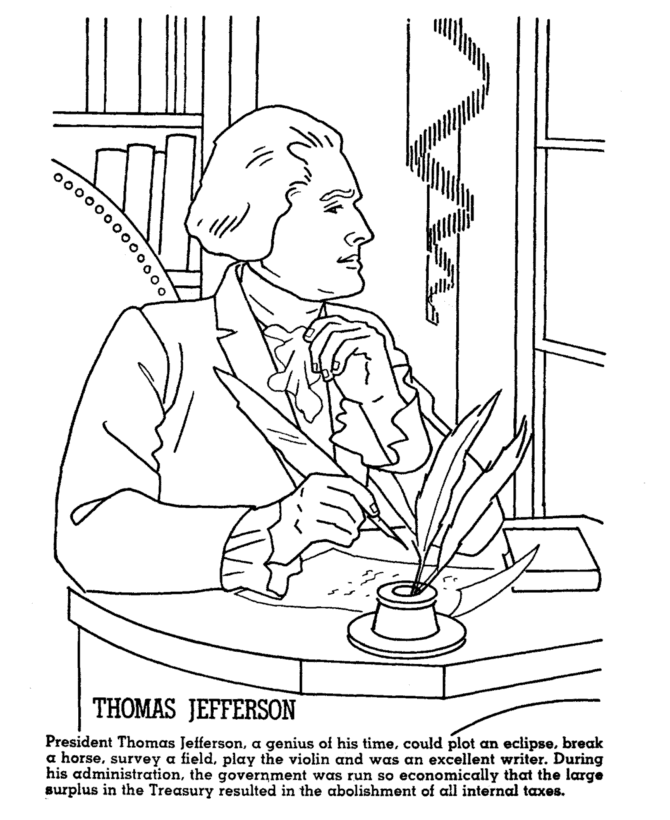  Thomas Jefferson Coloring Page