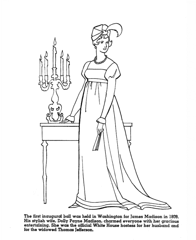  Dolley Madison Coloring Page