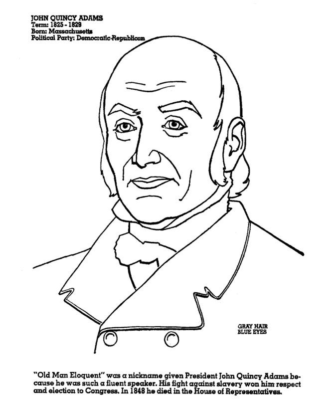  John Quincy Adams Coloring Page