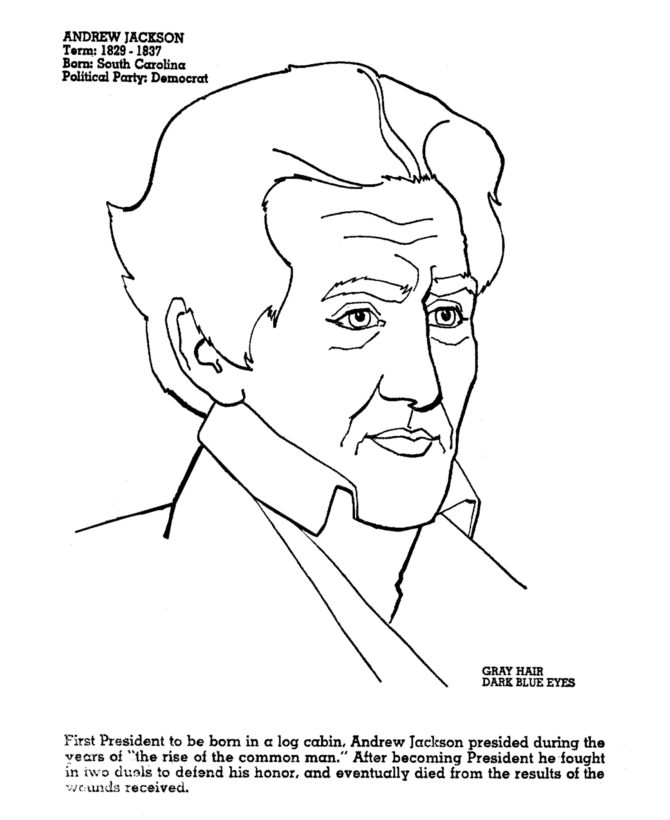  Andrew Jackson Coloring Page