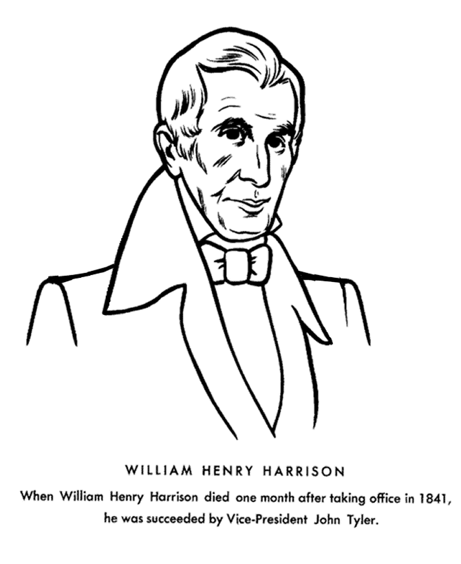  President Harrison Coloring Page