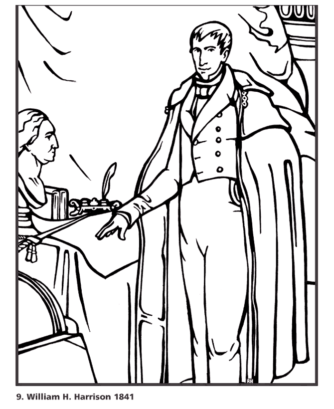  President Harrison Coloring Page