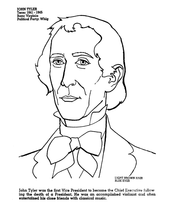  John Tyler Coloring Page