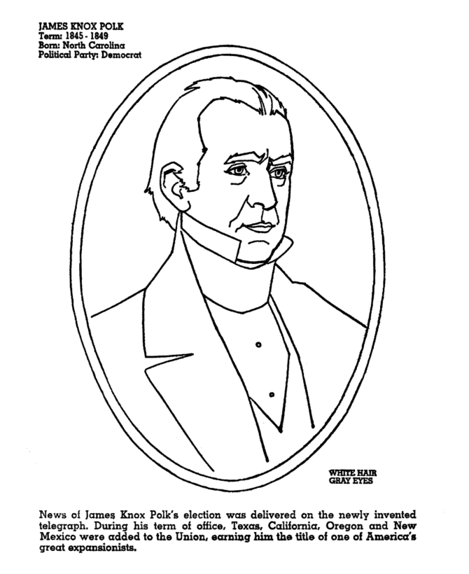  James K. Polk Coloring Page