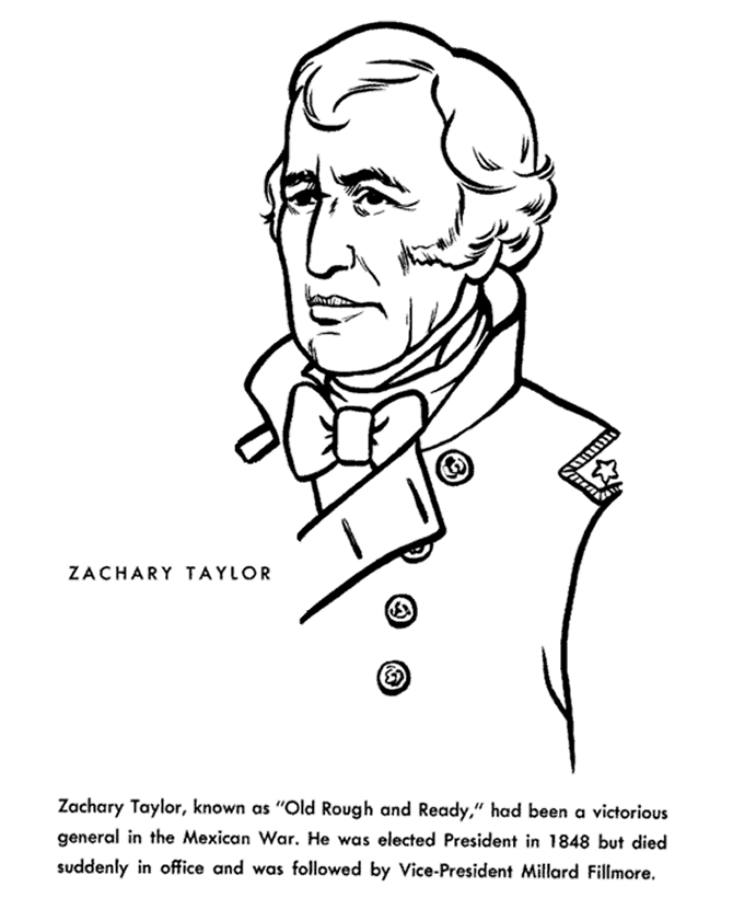  Zachary Taylor Coloring Page