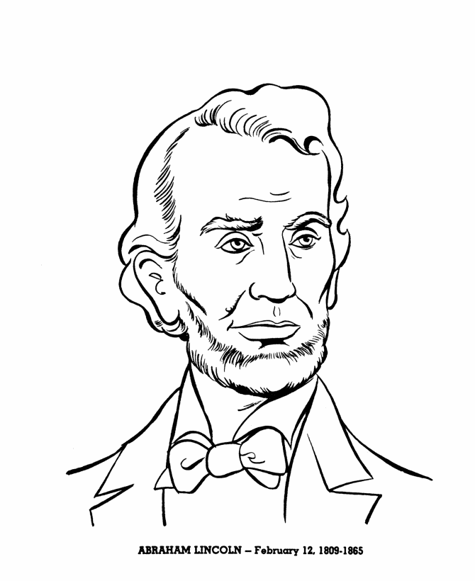 free coloring pages of abraham lincoln