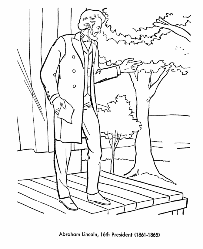 free coloring pages of abraham lincoln