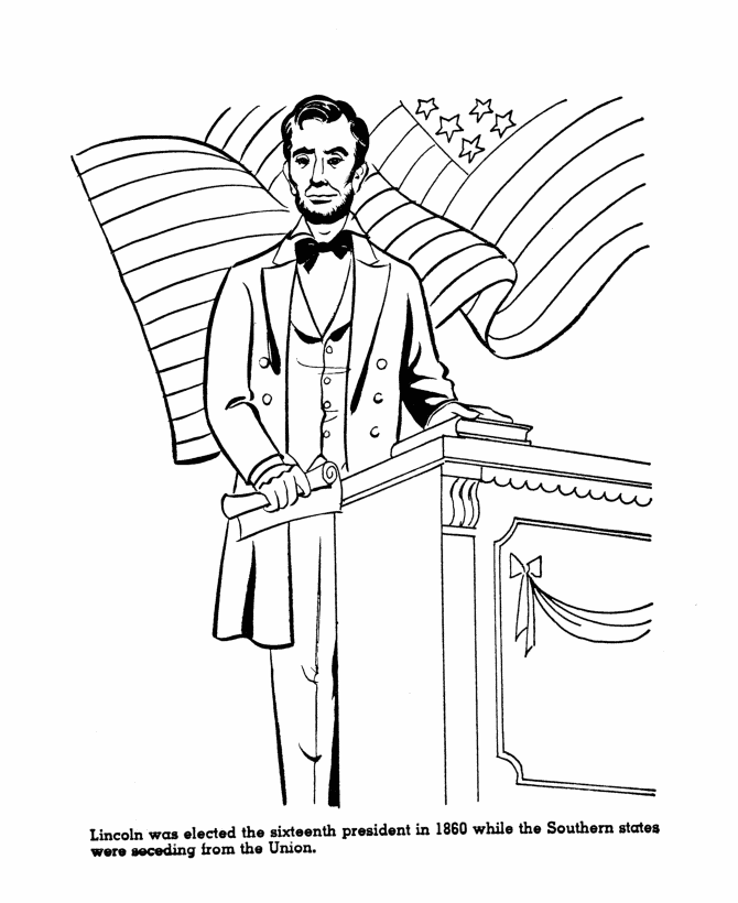  Abraham Lincoln Coloring Page