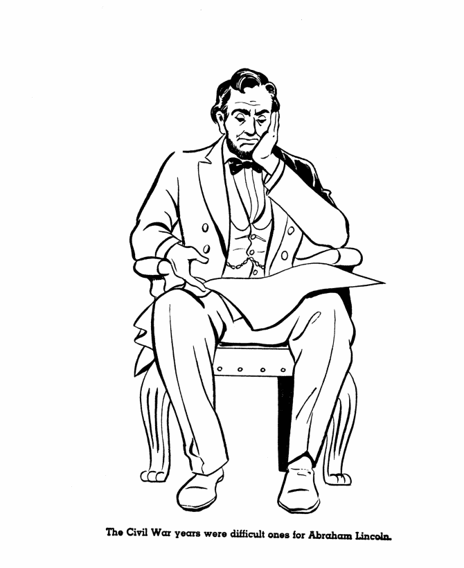 free coloring pages of abraham lincoln