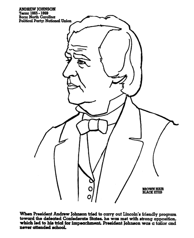  Andrew Johnson Coloring Page