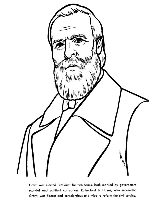  Rutherford B. Hayes Coloring Page