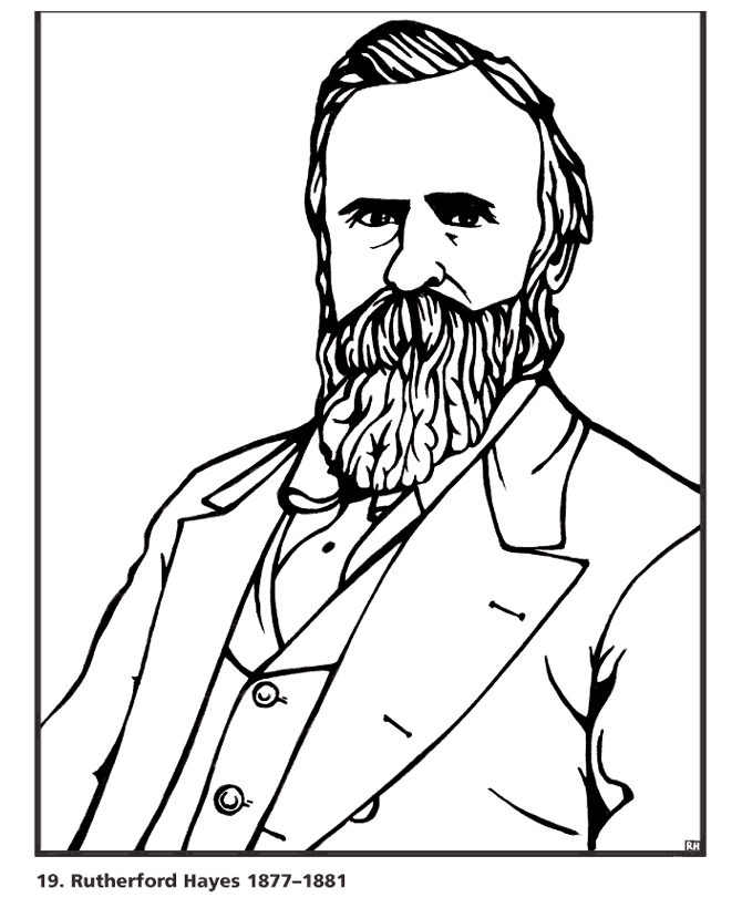  Rutherford B. Hayes Coloring Page