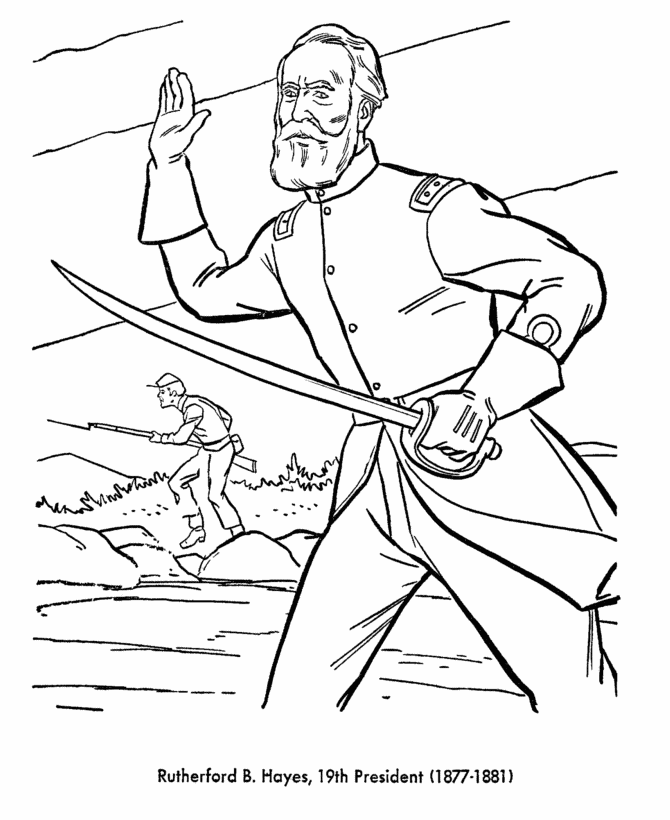  Rutherford B. Hayes Coloring Page