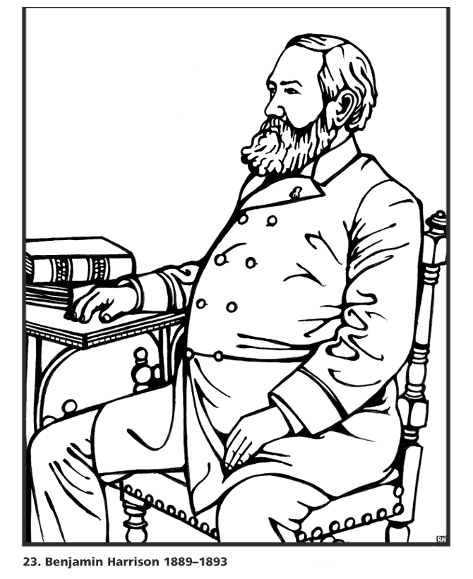  Benjamin Harrison Coloring Page