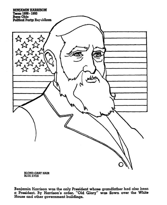  Benjamin Harrison Coloring Page