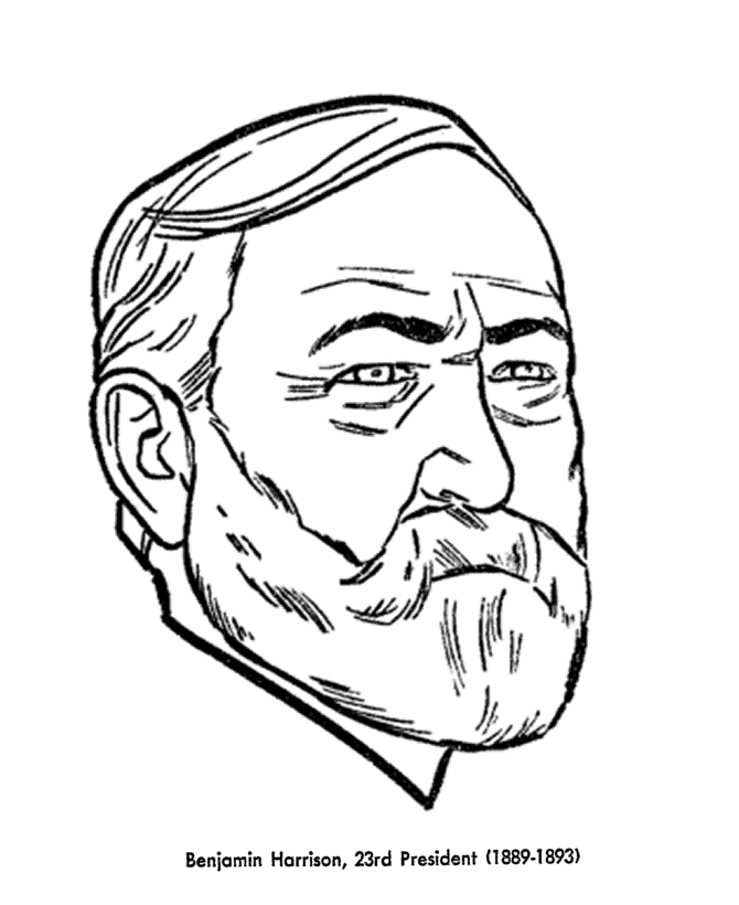  Benjamin Harrison Coloring Page