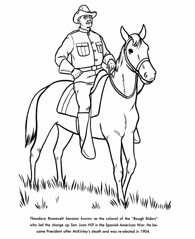  Theodore (Teddy) Roosevelt Coloring Page