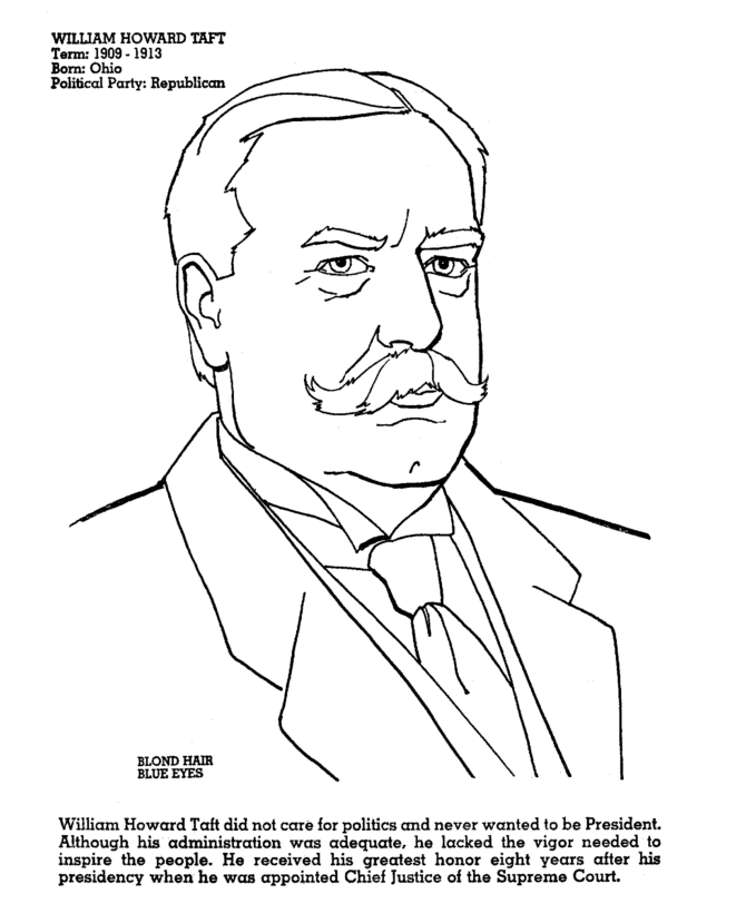  William H. Taft Coloring Page