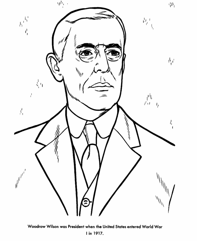  Woodrow Wilson Coloring Page