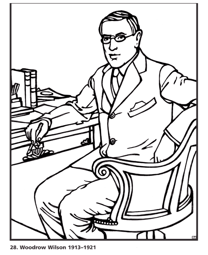  Woodrow Wilson Coloring Page