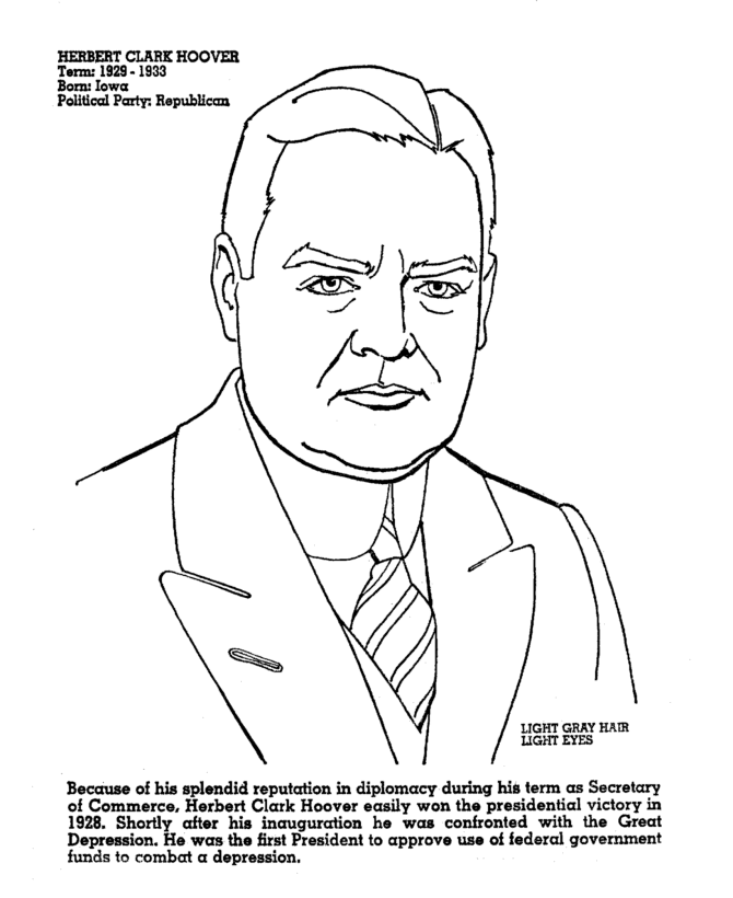  Herbert C. Hoover Coloring Page