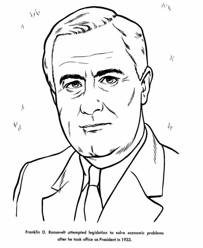  Franklin D Roosevelt Coloring Page