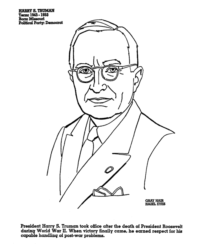  Harry Truman Coloring Page