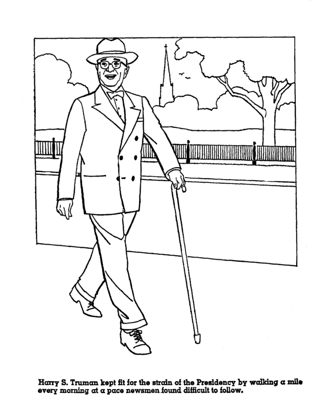 USA-Printables: President Harry Truman - US Presidents Coloring Pages
