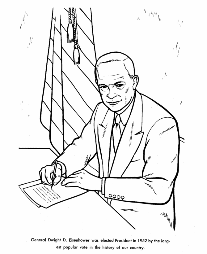  Dwight D.Eisenhower Coloring Page