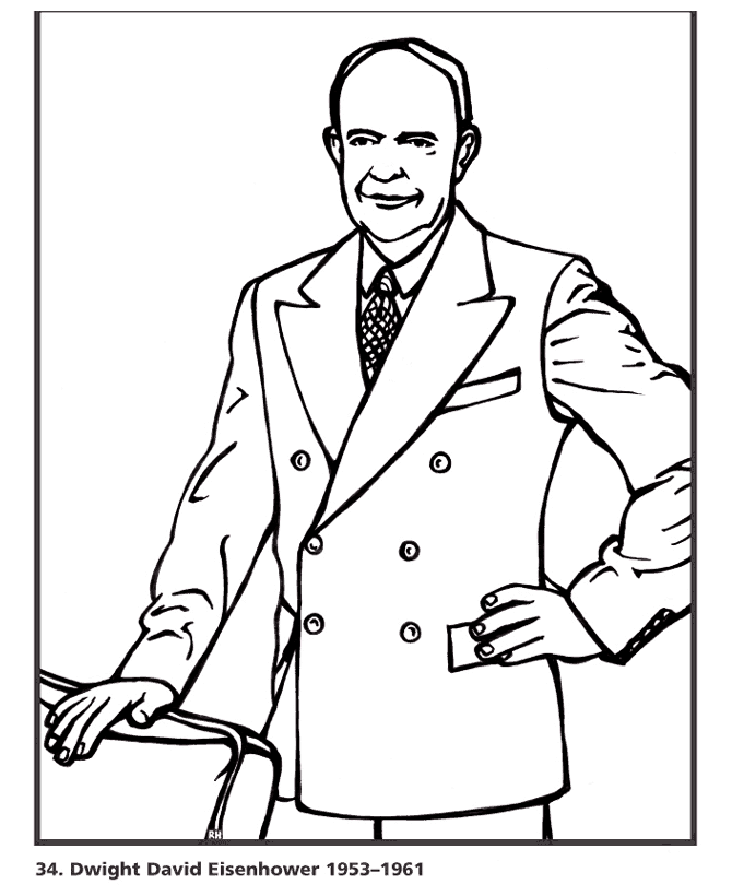  Dwight D.Eisenhower Coloring Page