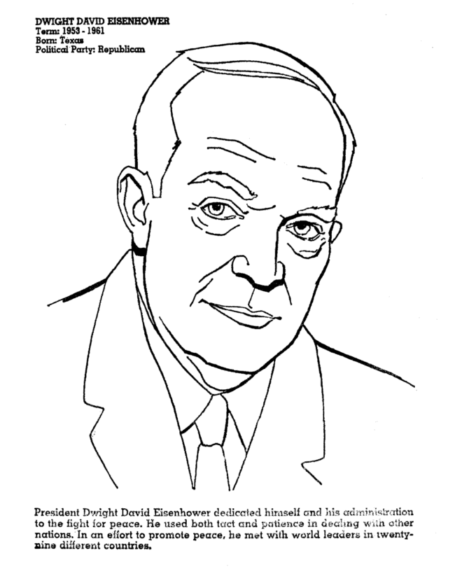  Dwight D.Eisenhower Coloring Page