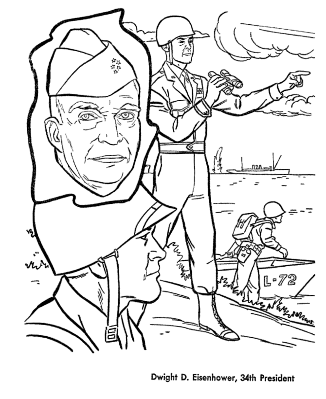  Dwight D.Eisenhower Coloring Page