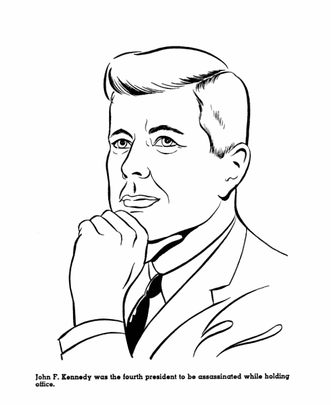  John F. Kennedy Coloring Page
