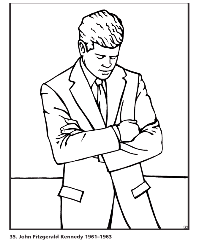  John F. Kennedy Coloring Page